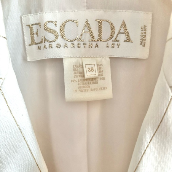 Escada white gold pinstripes jacket - Picture 3 of 4
